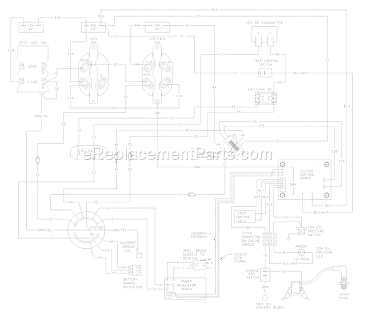 Page E Diagram and Parts List for 1787-0  Briggs and Stratton Generator